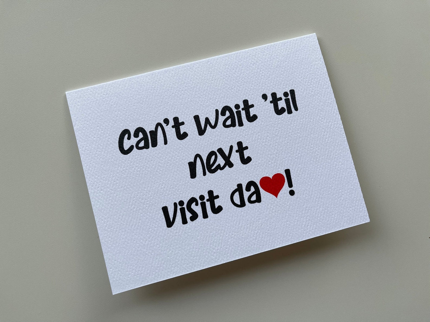 Card "Can't wait till next visit"