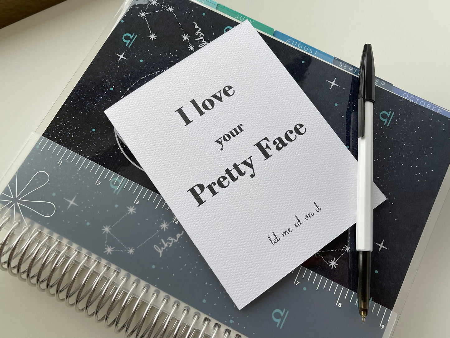 Card "I love your pretty face"