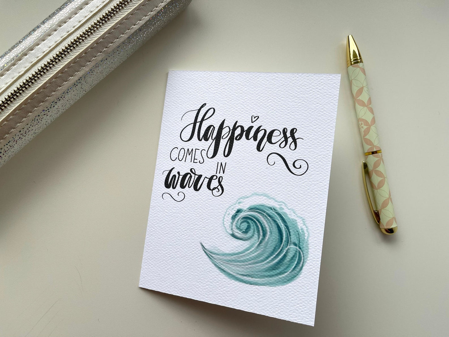 Card "Happiness comes in Wave"