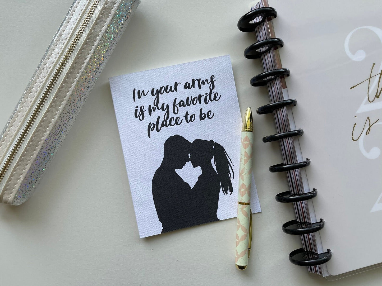 Card "In your arms is my favorite place to be"