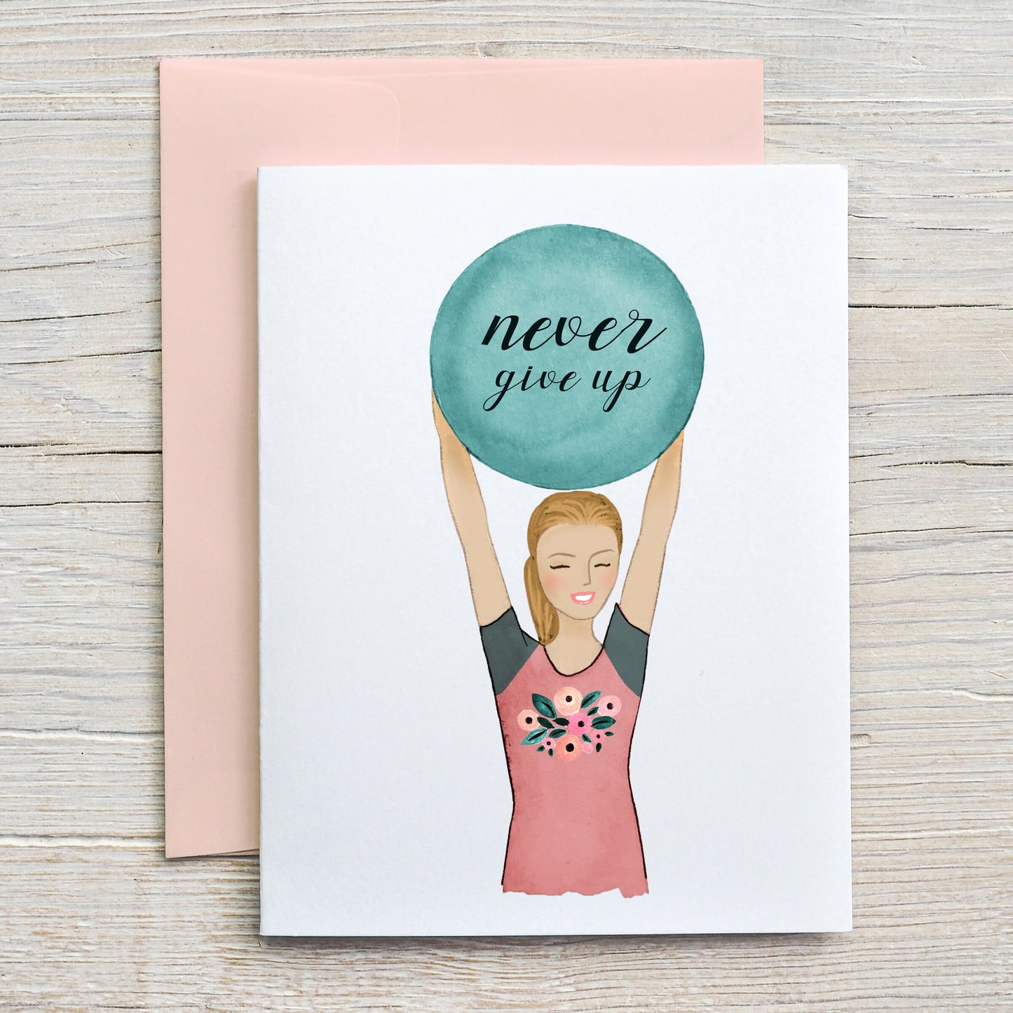 Card "Never Give Up"