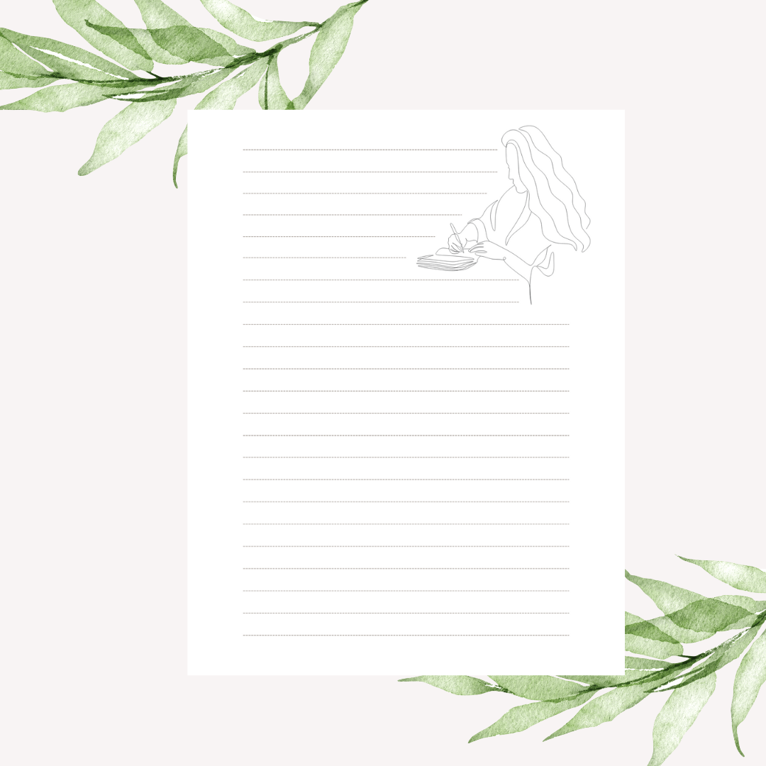 Lined Writing Woman 01 | Writing Paper