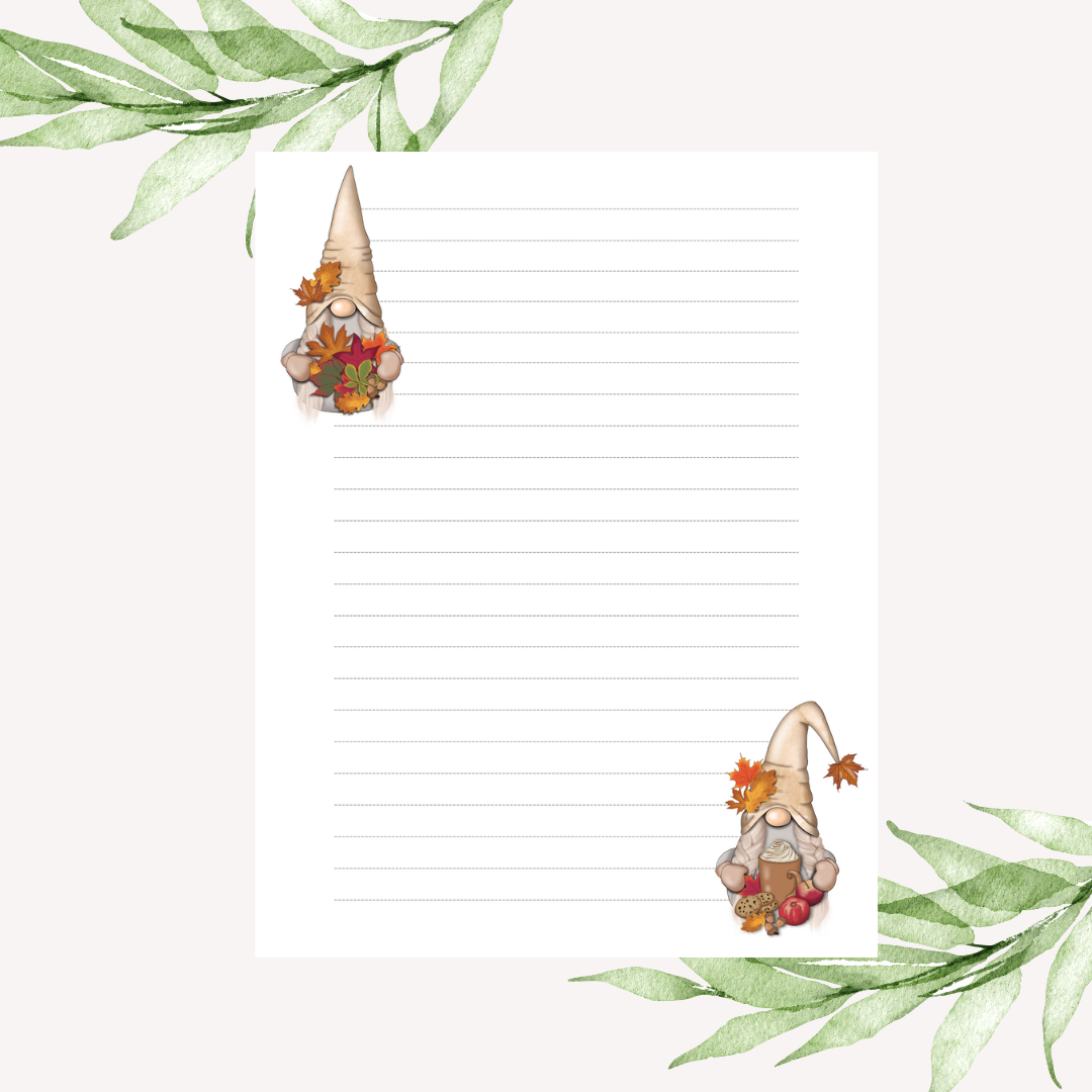 Fall Gnomes | Writing Paper