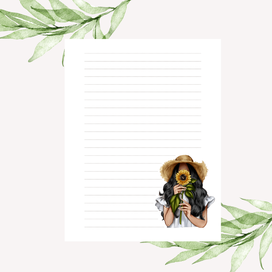 Sunflower Lady | Writing Paper