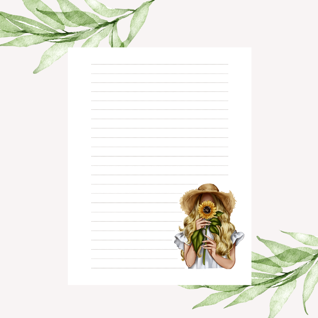 Sunflower Lady | Writing Paper