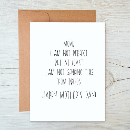 Card "Mom, I am not perfect..."