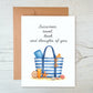 Card "Sunscreen, towel..."