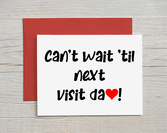 Card "Can't wait till next visit"