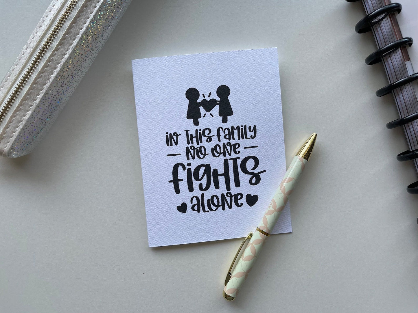 Card "In this family no one fights alone"