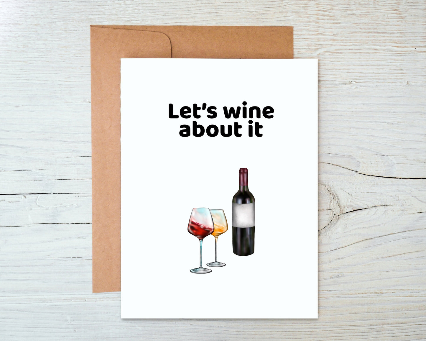 Card "Let's wine about it"