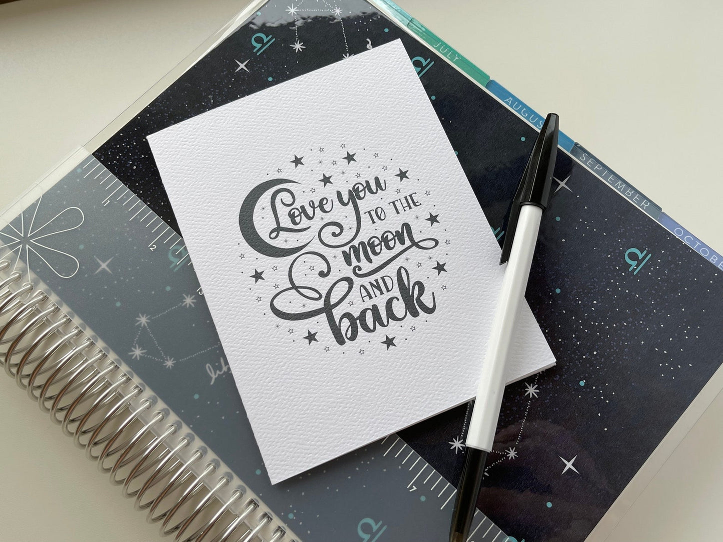 Card "Love you to the moon and back"