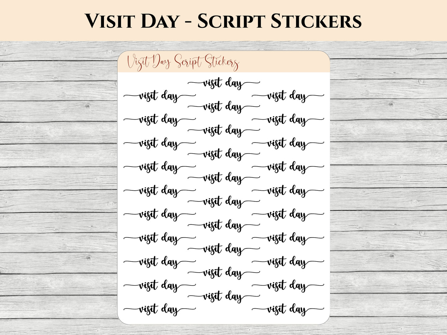 Visit Day Script Stickers