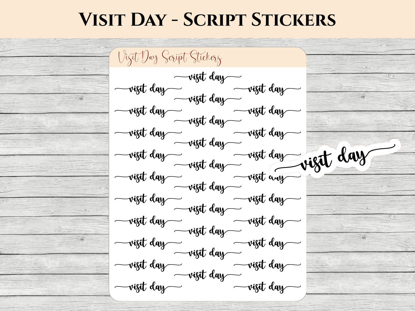 Visit Day Script Stickers