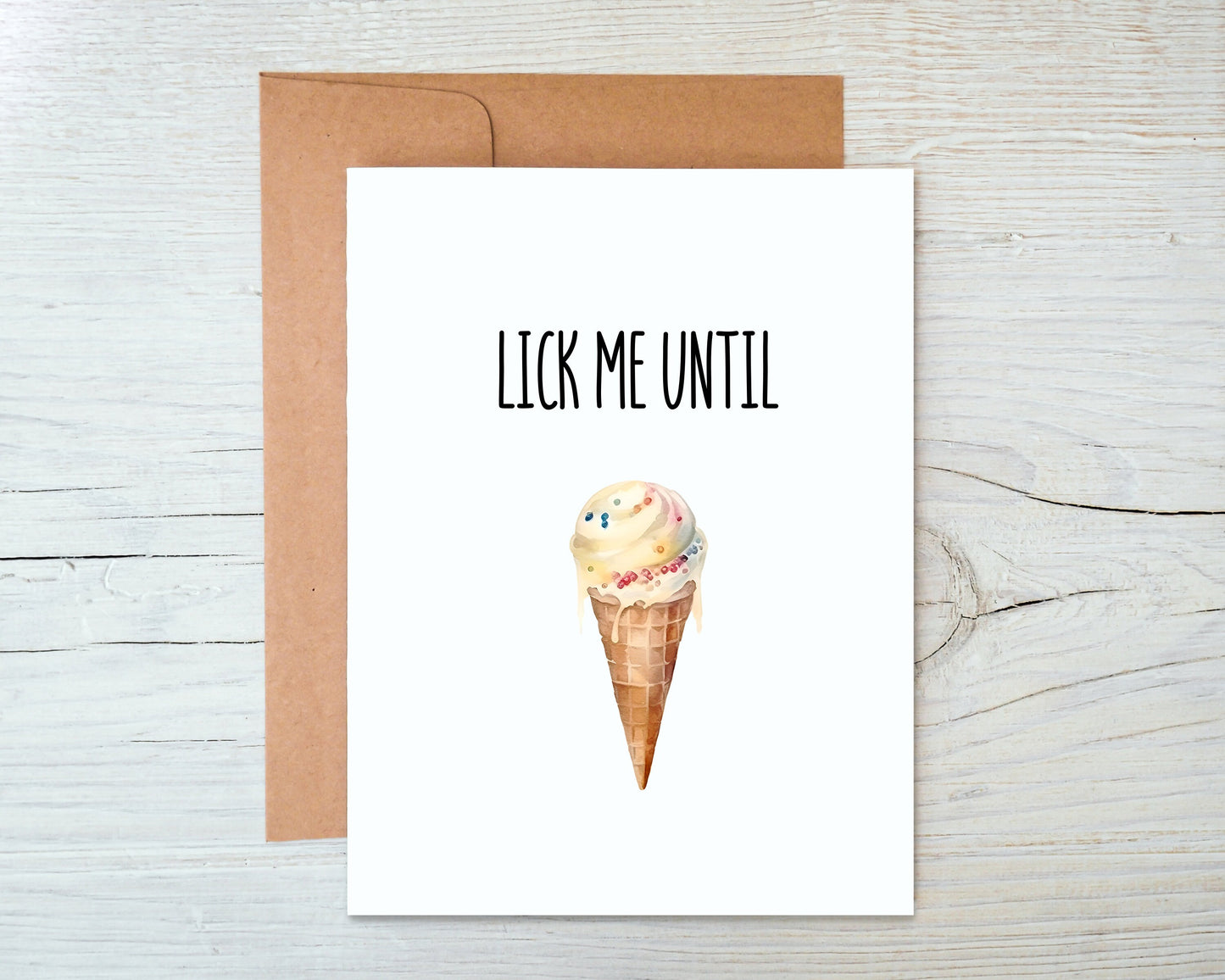 Card "Lick me until ice cream"