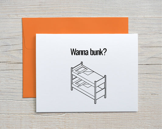 Card "Wanna bunk?"