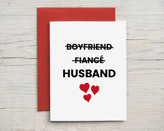 Card "Boyfriend Fiancé Husband"