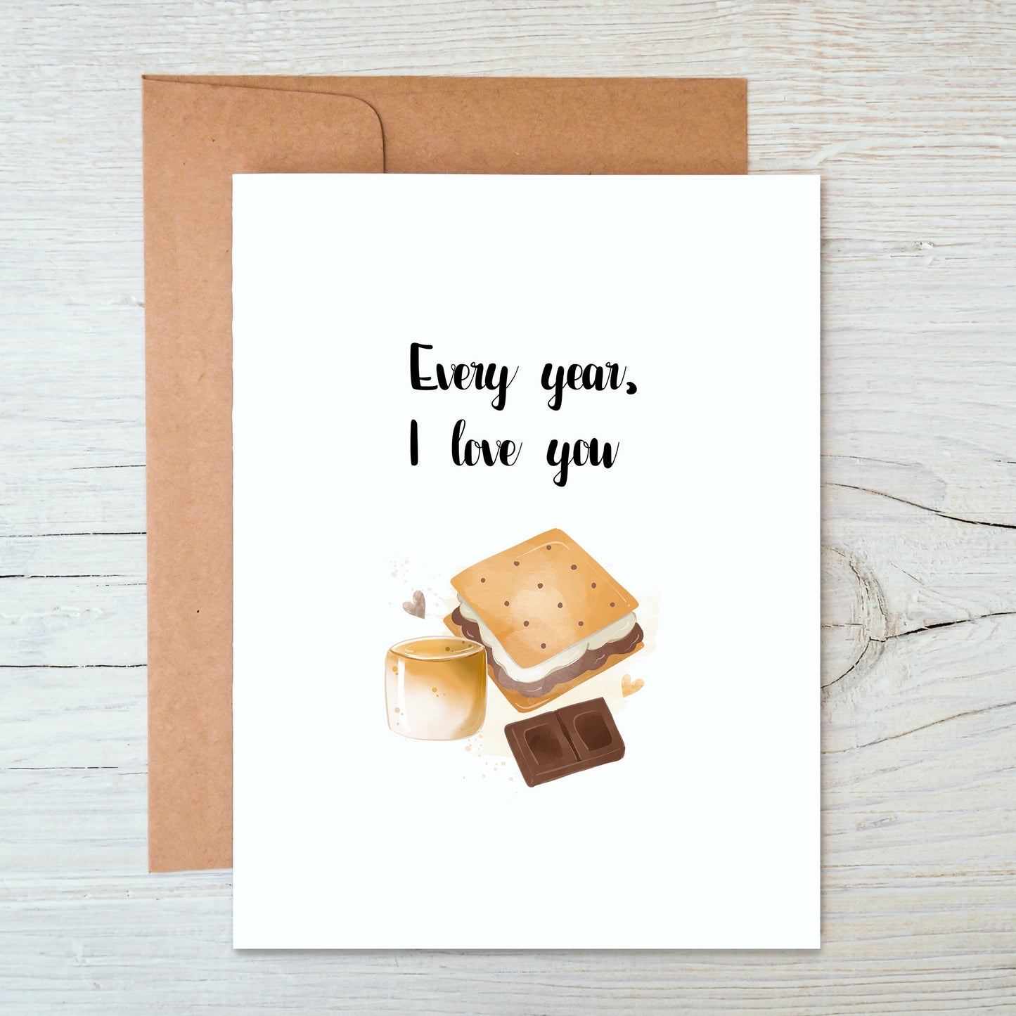 Card "Every year, I love you s'more"