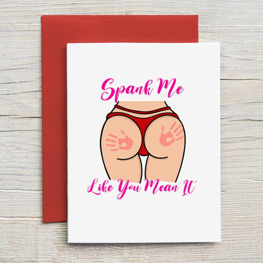 Card "Spank me like you mean it"