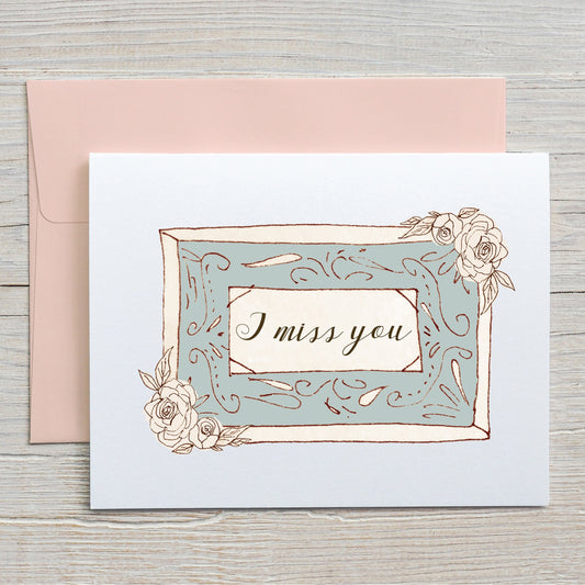 Card "I miss you" sign