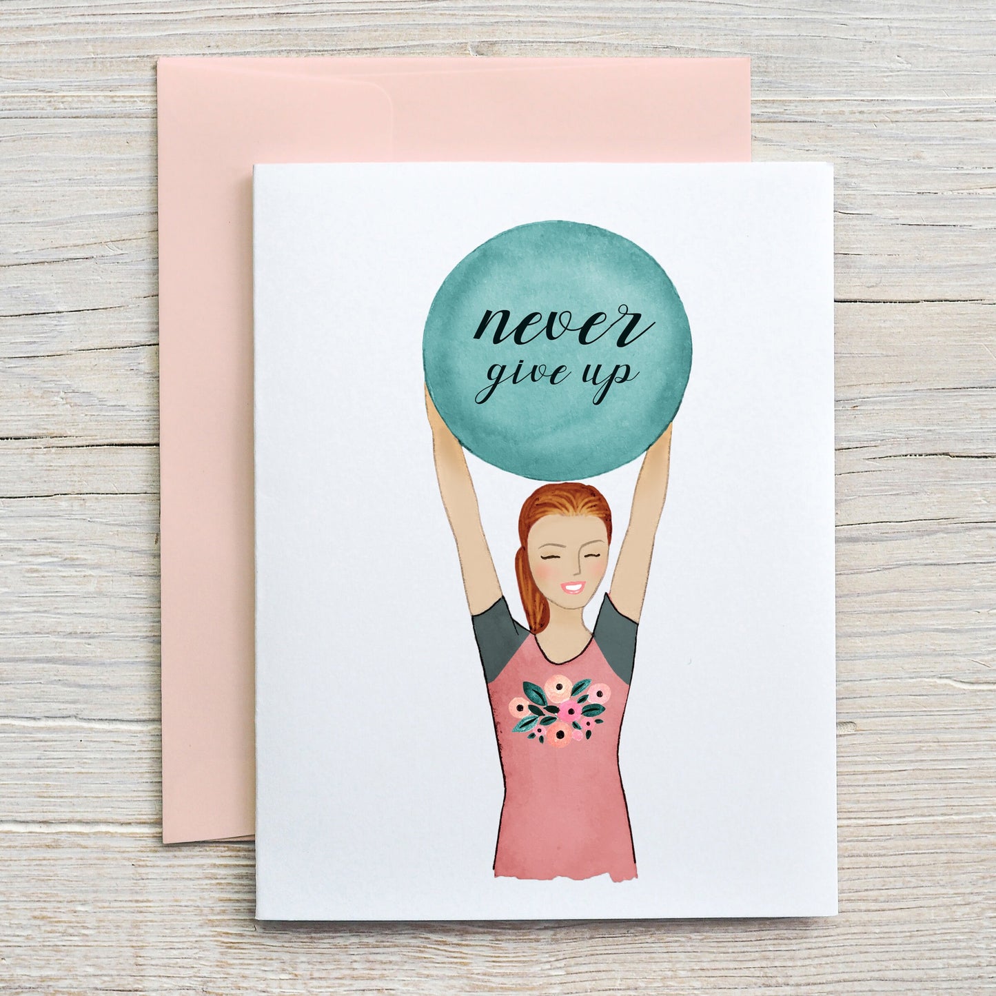 Card "Never Give Up"